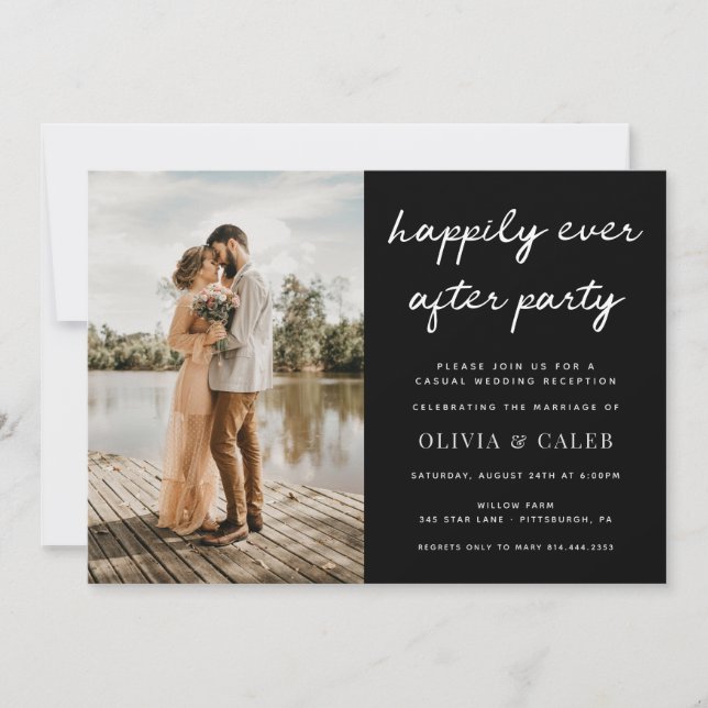 Happily Ever After Wedding Reception Invitation (Front)