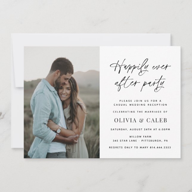 Happily Ever After Wedding Reception Invitation (Front)