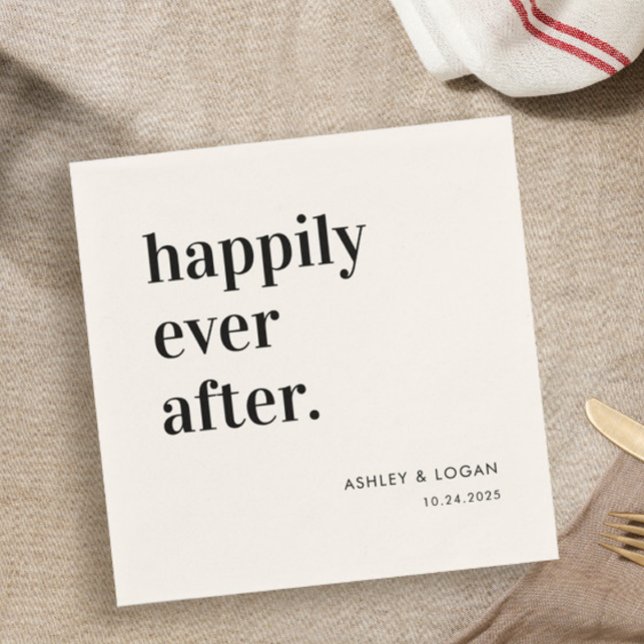 Happily Ever After Wedding Reception Napkin (Creator Uploaded)