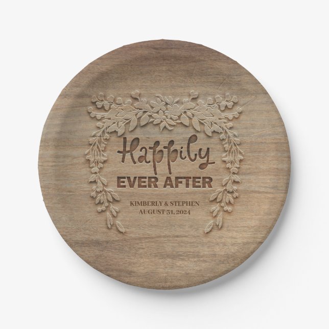Happily Ever After Wedding Reception Paper Plate (Front)