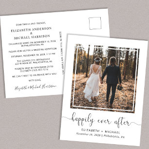 Happily Ever After Wedding Reception Photo Announcement Postcard