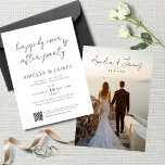 Happily Ever After Wedding Reception QR Code Photo Invitation<br><div class="desc">classy wedding invitation,  Minimalist Photo QR Code All in One Wedding Invitation.</div>