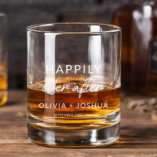 Happily Ever After Wedding Reception Whiskey Glass
