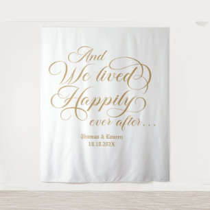 Happily ever after wedding royal backdrop tapestry