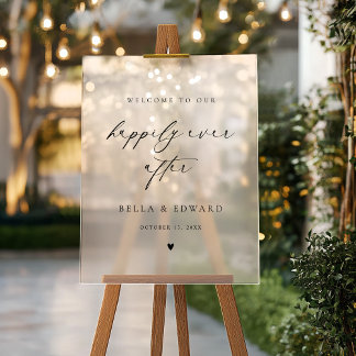 Happily Ever After Wedding Welcome Reception Sign 