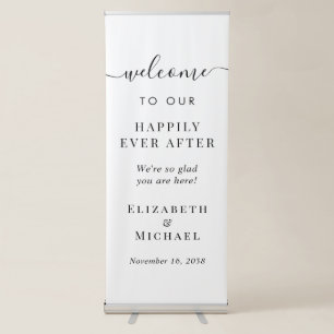 Happily Ever After Wedding Welcome Retractable Banner