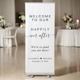 Happily Ever After Wedding Welcome Retractable Banner