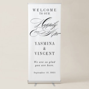 Happily Ever After Wedding Welcome Retractable Banner