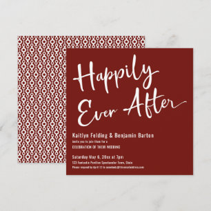 Happily Ever After White on Wine Wedding Event Invitation