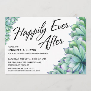Happily Ever After with Watercolor Succulents Invitation
