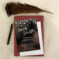 Happily Ever After Wood Wine Barrel and Lights