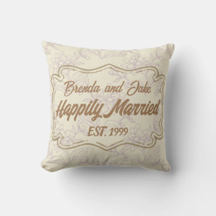 Happily married classic victorian pattern vintage  cushion