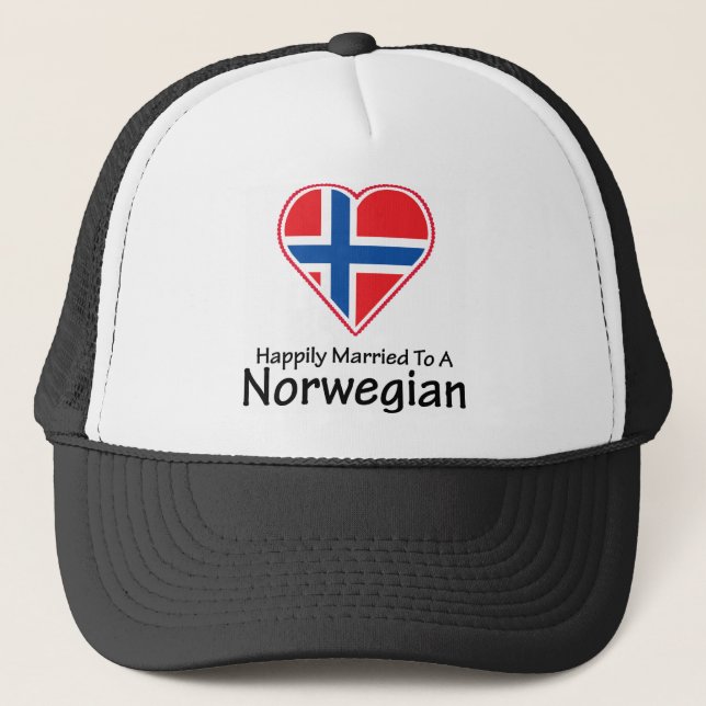 Happily Married Norwegian Trucker Hat (Front)