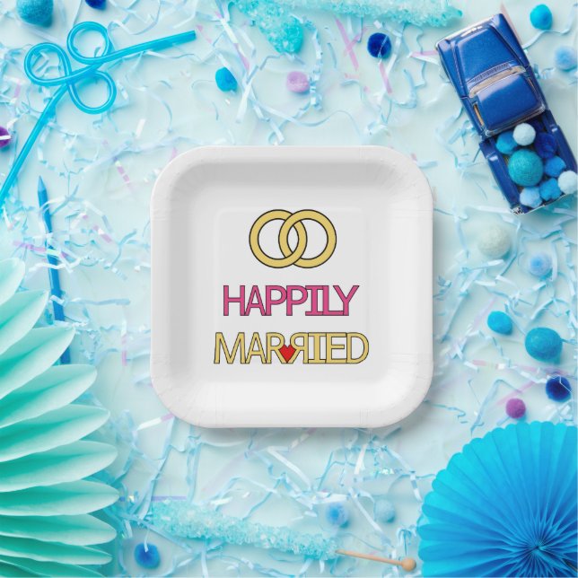 Happily Married Paper Plate (Party)