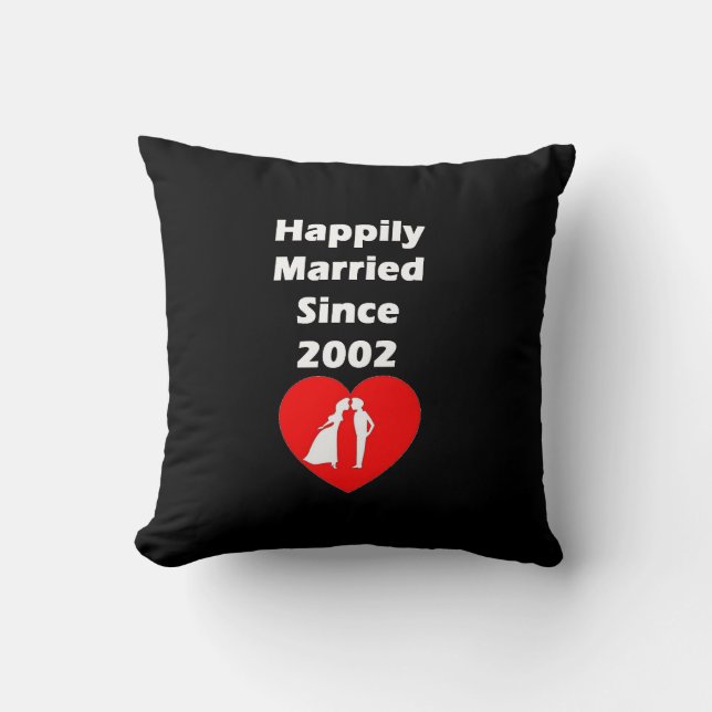 Happily Married Since 2002 Cushion (Front)