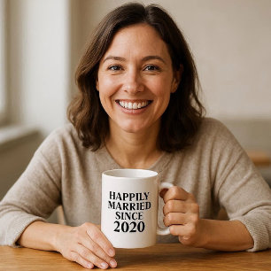 Happily Married Since Custom Couples Coffee Mug