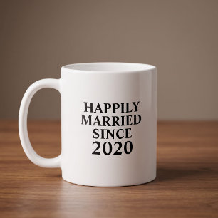 Happily Married Since Custom Couples Coffee Mug