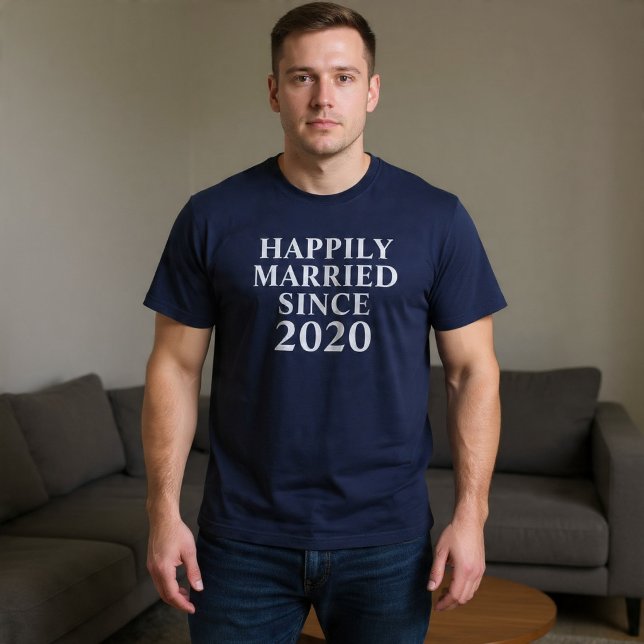 Happily Married Since Custom Couples T-Shirt (Creator Uploaded)