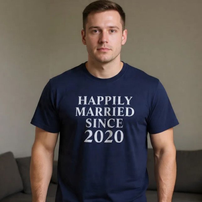 Happily Married Since Custom Couples T-Shirt (Creator Uploaded)