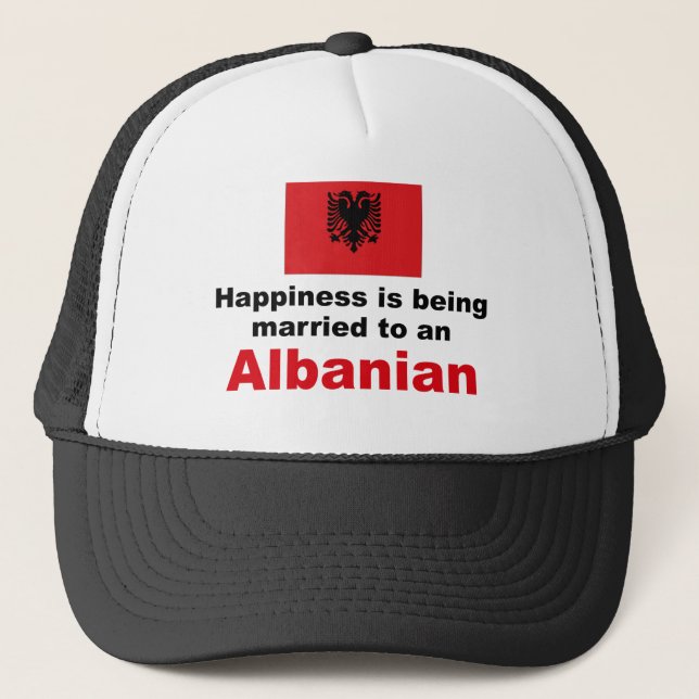 Happily Married To Albanian Trucker Hat (Front)