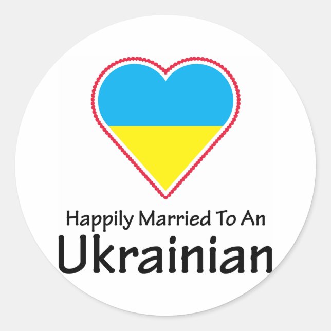 Happily Married Ukrainian Classic Round Sticker (Front)