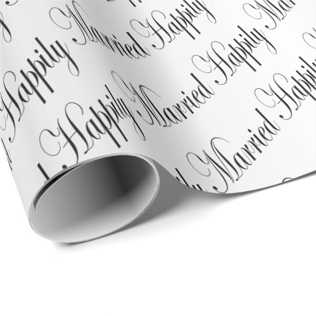 Happily Married | Wedding | Anniversary Wrapping Paper (Roll Corner)