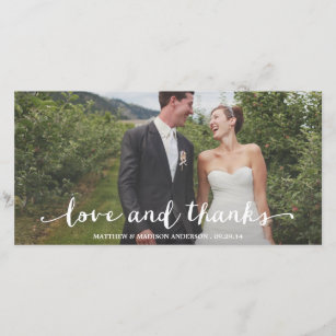 Happily Married   Wedding Thank You Photo Card