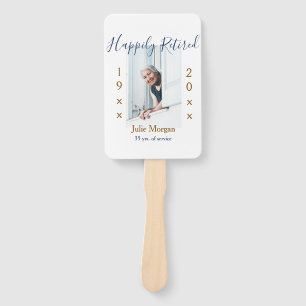 happily retired photo 19XX-20XX YEARS OF SERVICE P Hand Fan