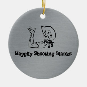 Happily Shooting Blanks Ceramic Tree Decoration