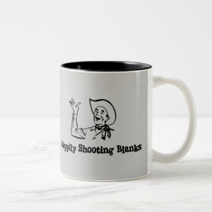 Happily Shooting Blanks Two-Tone Coffee Mug