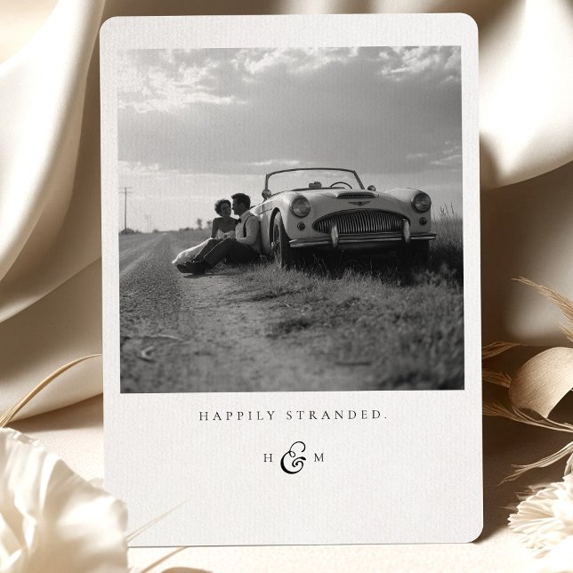 "Happily Stranded" Photo Thank You Card (Creator Uploaded)