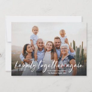 Happily Together Again Modern Photo Holiday Card