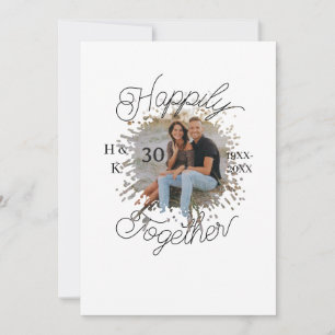 happily TOGETHER COUPLE 30 ANNIVERSARY PHOTO YEAR  Invitation