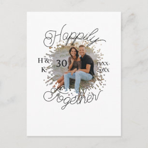 happily TOGETHER COUPLE 30 ANNIVERSARY PHOTO YEAR Postcard