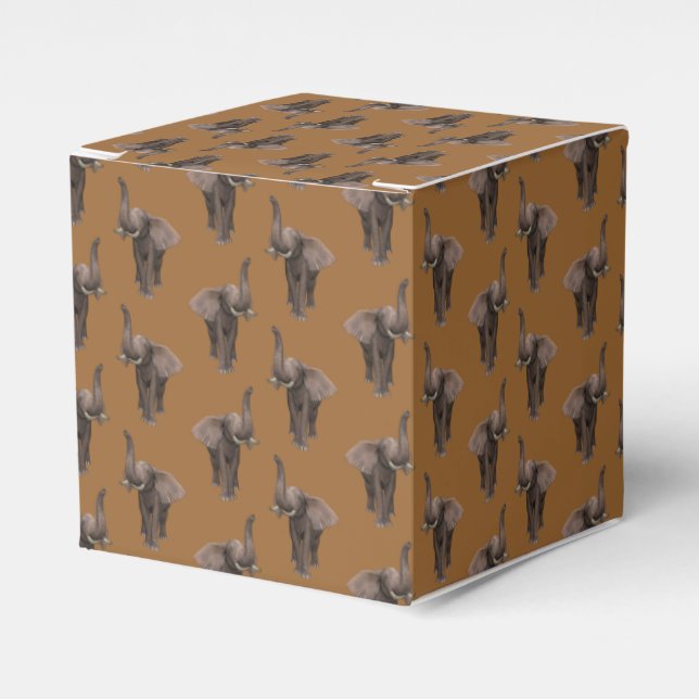 Happily Trumpeting Elephant Favour Box (Front Side)