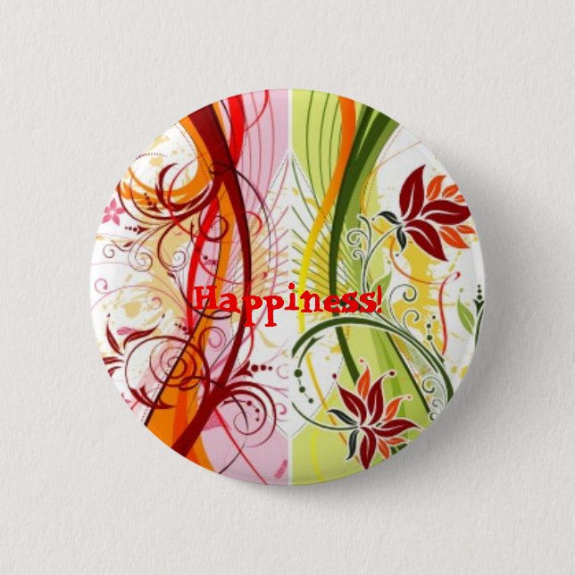 Happiness! 6 Cm Round Badge (Front)