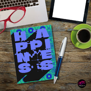 HAPPINESS — A Bold Abstract Word Design Postcard