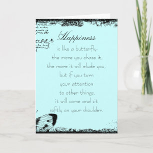 Happiness and Butterflies Quote Card