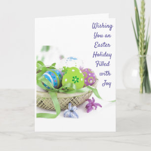 HAPPINESS AND JOY AT EASTER/ENJOY THE SPRINGTIME HOLIDAY CARD