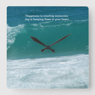 Happiness and Joy Square Wall Clock