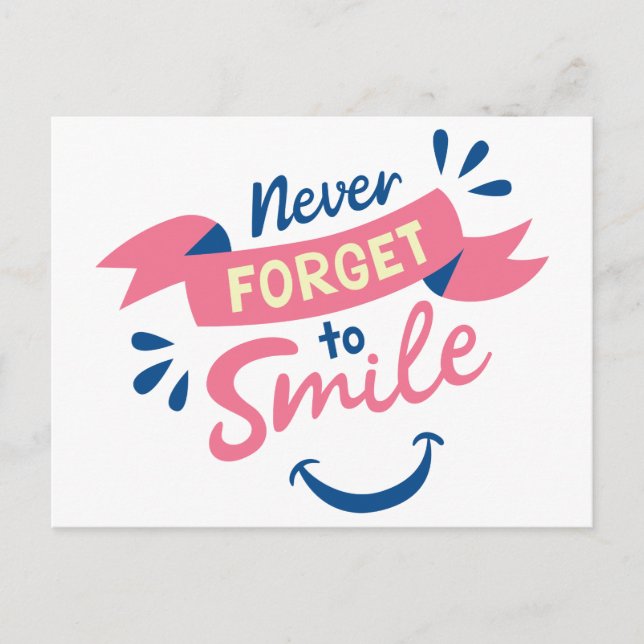 Happiness Attitude Smiles Hello, Thinking of You Postcard (Front)