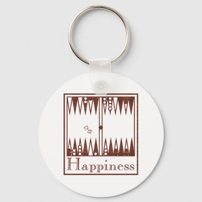Happiness: Backgammon Key Ring (Front)