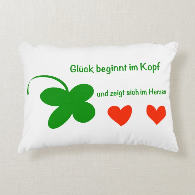 Happiness begins decorative cushion (Front)