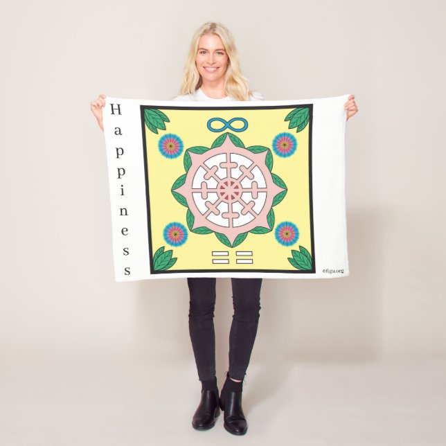 Happiness/Being Happy Symbol Fleece Blanket (In Situ)