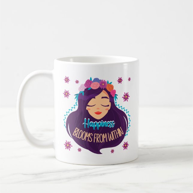 Happiness Blooms From Within Coffee Mug (Left)