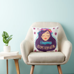 Happiness Blooms From Within Cushion