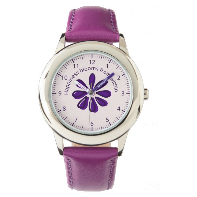 Happiness Blooms From Within! Floral First Numbers Watch (Front)