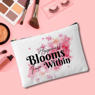 Happiness Blooms From Within Large Accessory Pouch