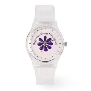 Happiness blooms from within! - Purple Flower Watch