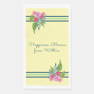 Happiness Blooms From Within - Springtime Floral Napkin
